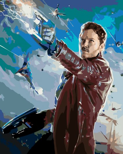 Malování podle čísel - STAR-LORD V BOJI (STRÁŽCI GALAXIE)