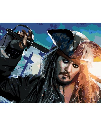 Malování podle čísel - KAPITÁN JACK SPARROW S ŠAVLÍ