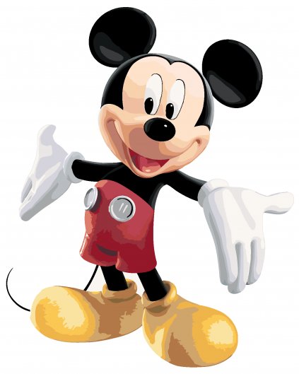 Malování podle čísel - MICKEY MOUSE NA BÍLÉM POZADÍ