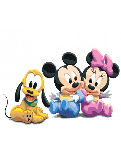 Malování podle čísel - MALIČKÝ MICKEY MOUSE, MINNIE A PLUTO