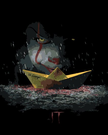 Malování podle čísel - PENNYWISE S LOĎKOU (TO)