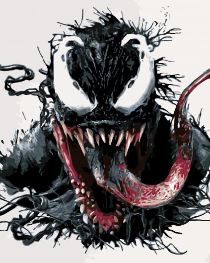 Malování podle čísel - VENOM NA BÍLÉM POZADÍ