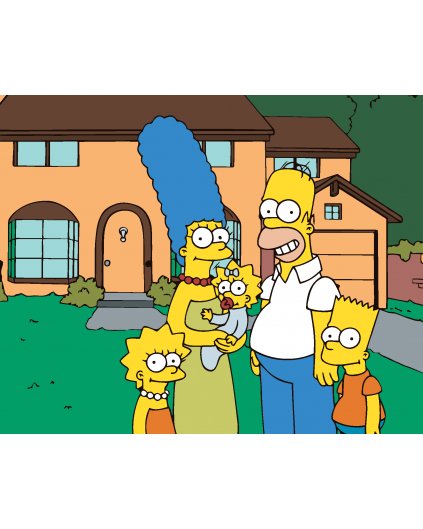 Malování podle čísel - SIMPSONOVI PŘED DOMEM