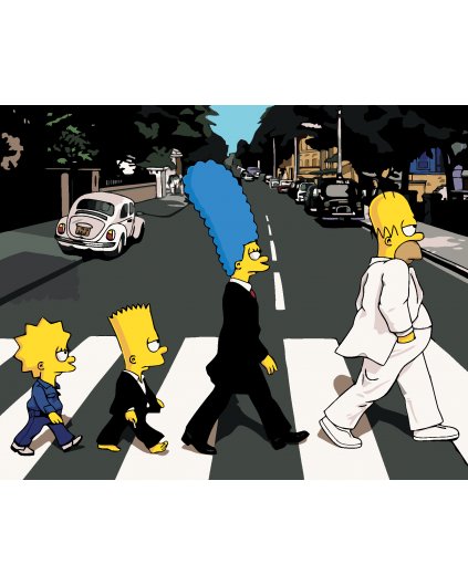 Malování podle čísel - SIMPSONOVI JAKO BEATLES