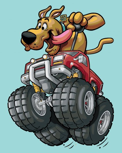 Malování podle čísel - SCOOBY A MONSTER TRUCK (SCOOBY DOO)