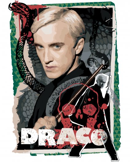 Malování podle čísel - KARTA DRACO MALFOY (HARRY POTTER)