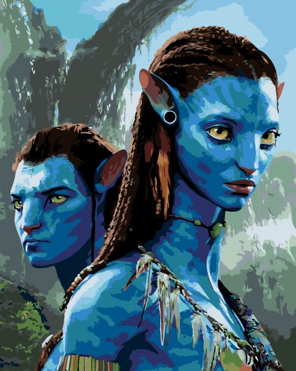 Malování podle čísel - JAKE A NEYTIRI KOMPOZICE (Avatar)