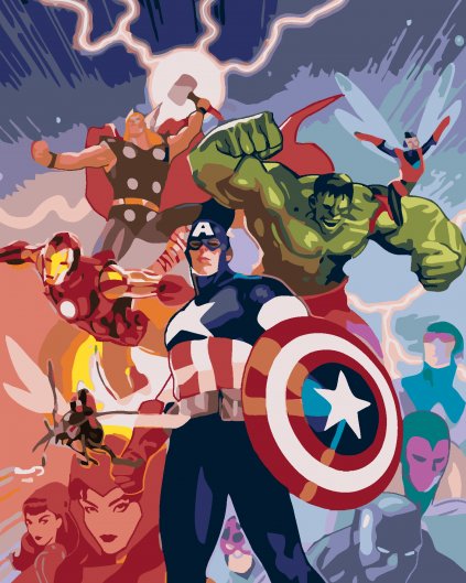 Malování podle čísel - AVENGERS COMICS