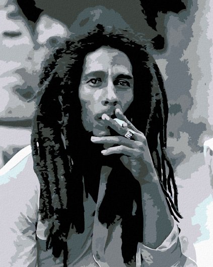 Diamantové malování - KOUŘÍCÍ BOB MARLEY