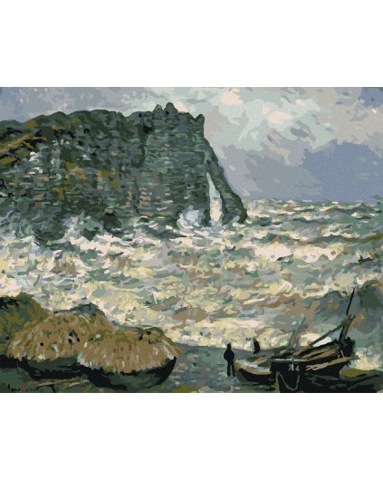 Diamantové malování - PŘÍBOJ V ÉTRETAT (CLAUDE MONET)