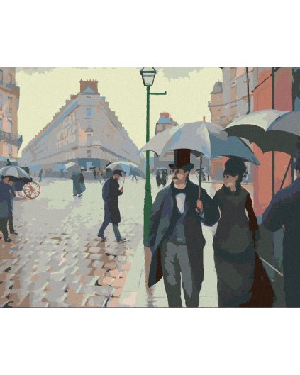 Diamantové malování - PARIS STREET; RAINY DAY (GUSTAVE CAILLEBOTTE)