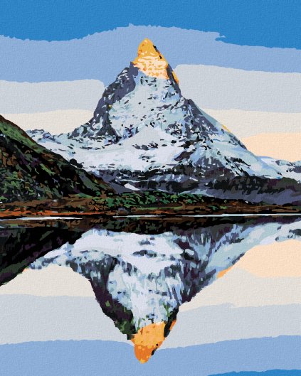 Diamantové malování - HORA MATTERHORN A JEJÍ ODRAZ V JEZEŘE