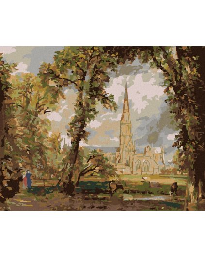 Diamantové malování - POHLED NA KATEDRÁLU V SALISBURY (JOHN CONSTABLE)