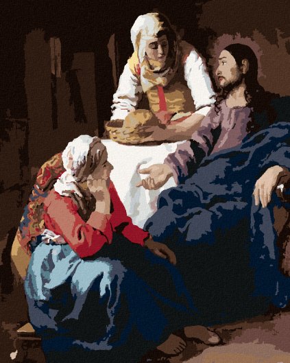 Diamantové malování - KRISTUS U MARIE A MARTY (J. VERMEER)