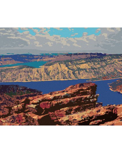 Diamantové malování - VODNÍ NÁDRŽ FLAMING GORGE