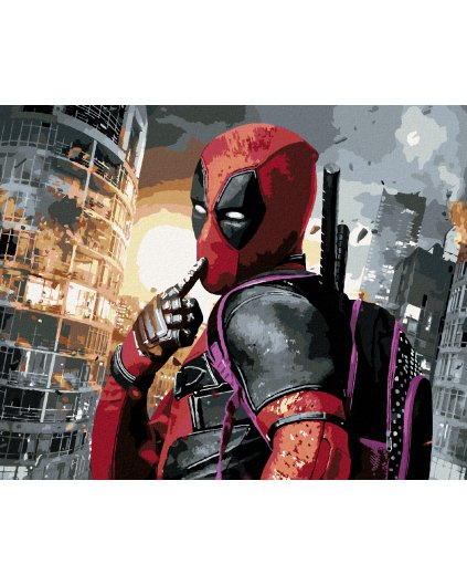 Diamantové malování - DEADPOOL S DĚTSKÝM BATOHEM