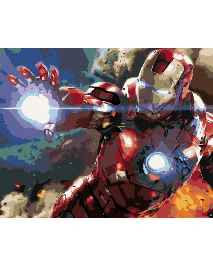 Diamantové malování - IRON MAN S PONIČENÝM OBLEKEM