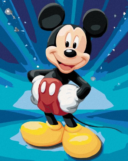 Diamantové malování - MICKEY MOUSE NA MODRÉM POZADÍ