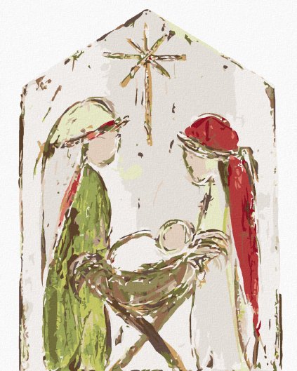 Diamantové malování - BETLÉM MARIE, JOSEF A JEŽÍŠEK II (HALEY BUSH)