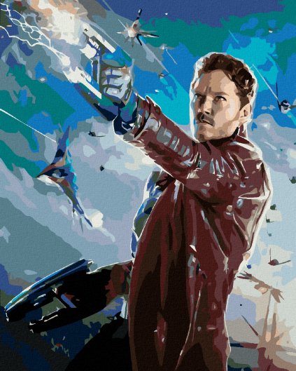 Diamantové malování - STAR-LORD V BOJI (STRÁŽCI GALAXIE)