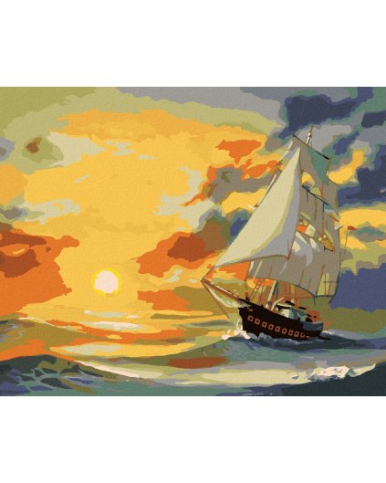 Diamantové malování - PLACHETNICE PO SOUMRAKU 2 (D. RUSTY RUST)