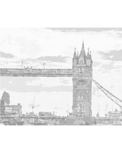 Tečkování - LONDÝNSKÝ TOWER BRIDGE PŘI ZÁPADU SLUNCE