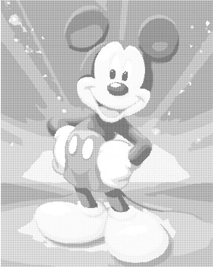 Tečkování - MICKEY MOUSE NA MODRÉM POZADÍ