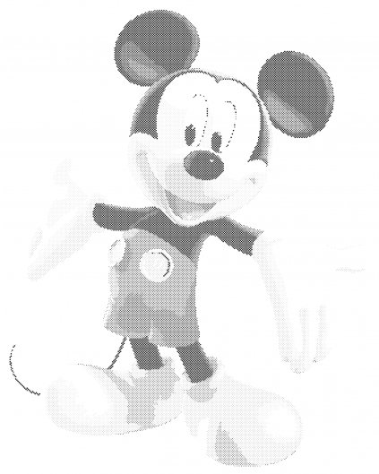 Tečkování - MICKEY MOUSE NA BÍLÉM POZADÍ