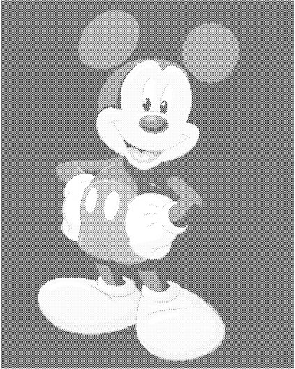 Tečkování - MICKEY MOUSE NA ČERNÉM POZADÍ