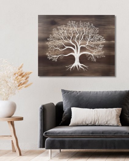 Obrazy na stěnu - Strom na dřevě