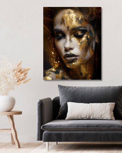 Obrazy na stěnu - Žena se zlatou barvou