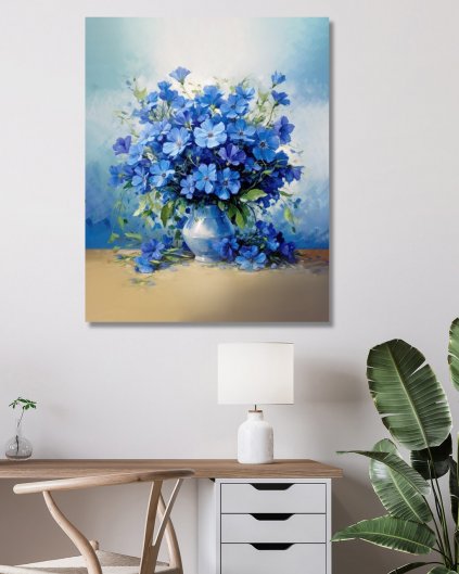 Obrazy na stěnu - Modrá nádhera v kytici květů