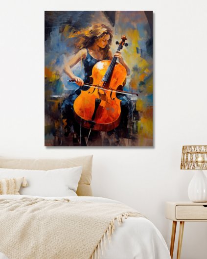 Obrazy na stěnu - žena s hudbou v duši