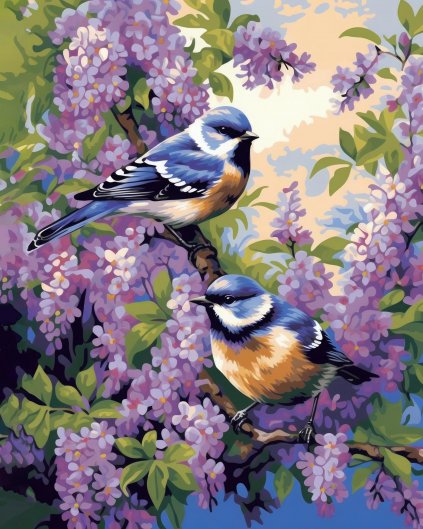 Obrazy na stěnu - Sedící dvojice ptáků na větvi