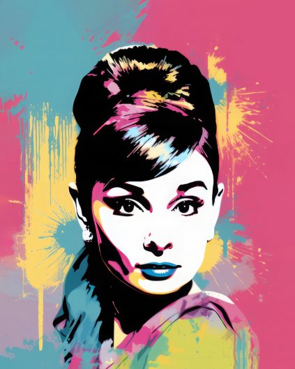 Obrazy na stěnu - Barevná Audrey Hepburn