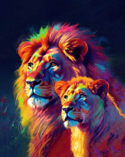 Obrazy na stěnu - Lví krása v sytých barvách