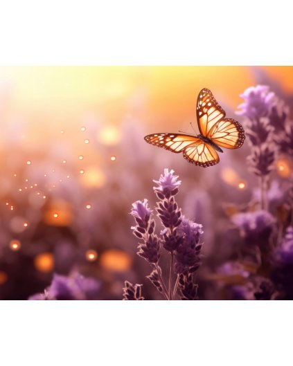 Obrazy na stěnu - Motýl u levandulí