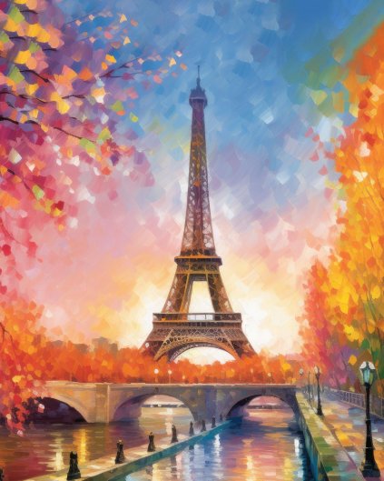 Obrazy na stěnu - Eiffelova věž podzimně laděná