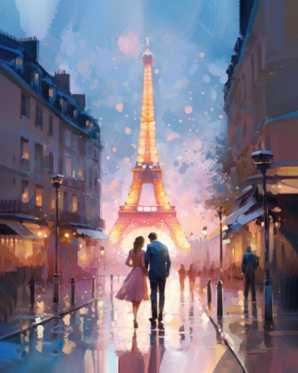 Obrazy na stěnu - Romantika v Paříži