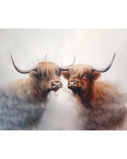 Obrazy na stěnu - Skotští býci