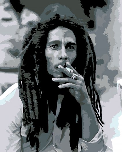 Malování podle čísel - KOUŘÍCÍ BOB MARLEY