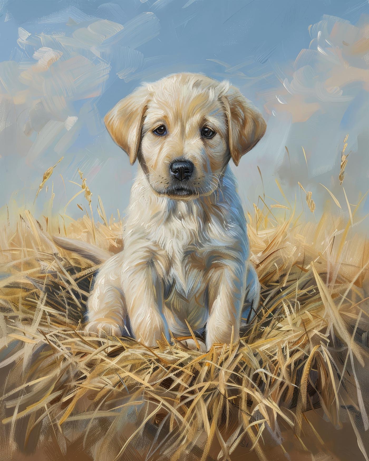 Obrazy na stěnu - ŠTĚNĚ LABRADORA Rozměr: 40x50 cm, Rámování: vypnuté plátno na rám