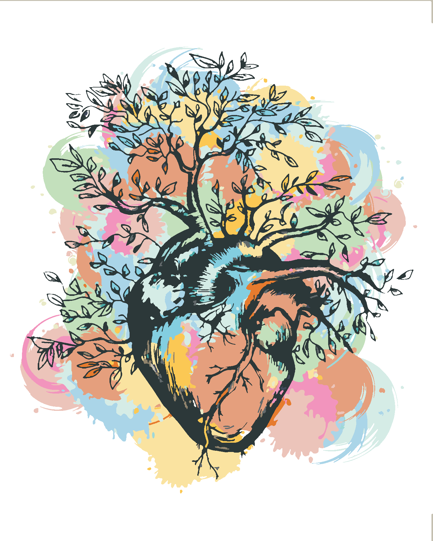 Malování podle čísel - PŘÍRODA V SRDCI Rozměr: 80x100 cm, Rámování: vypnuté plátno na rám