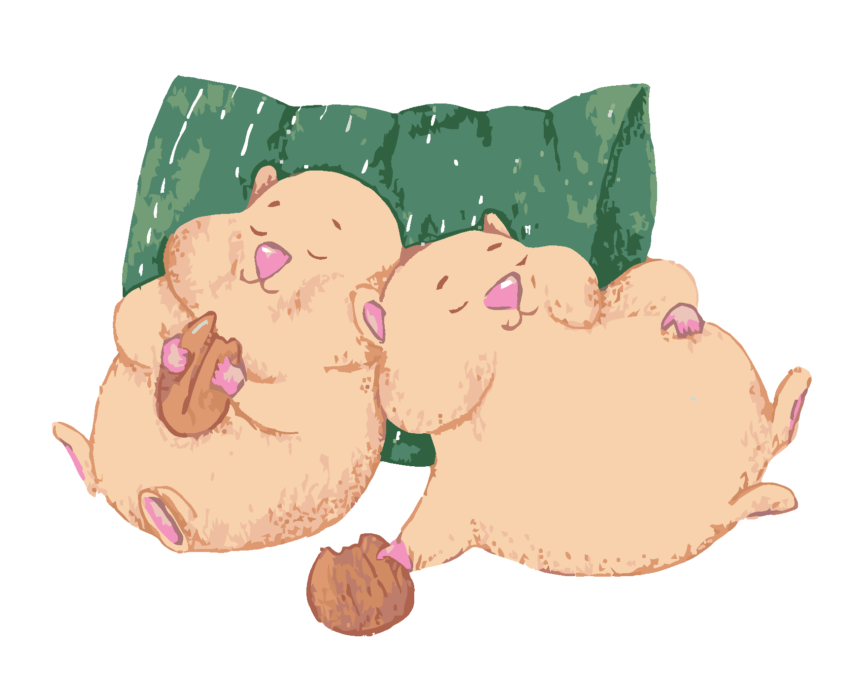 Malování podle čísel - SPÍCÍ KŘEČCI Rozměr: 40x50 cm, Rámování: vypnuté plátno na rám