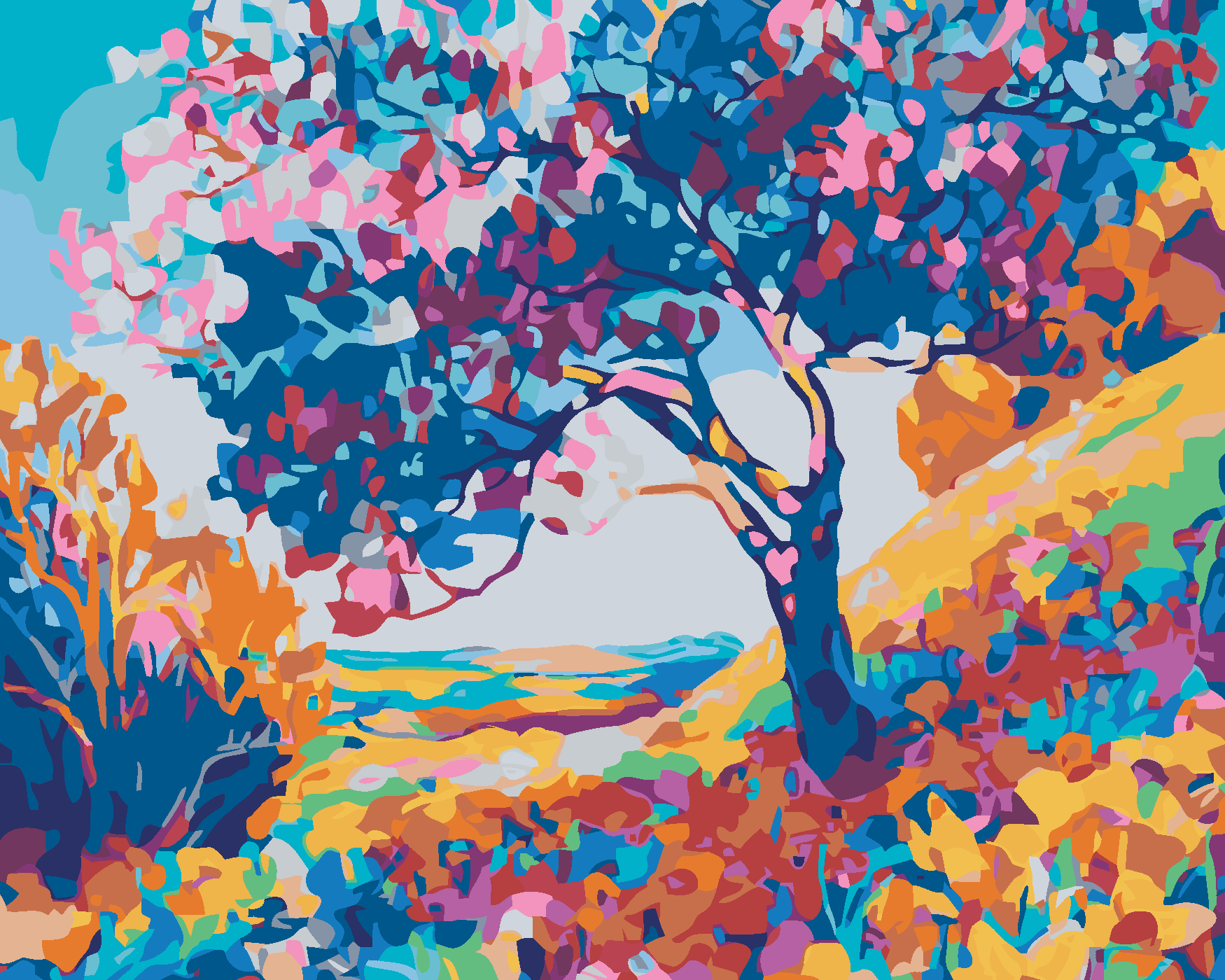 Malování podle čísel - BAREVNÁ KRÁSA PŘÍRODY Rozměr: 80x100 cm, Rámování: vypnuté plátno na rám