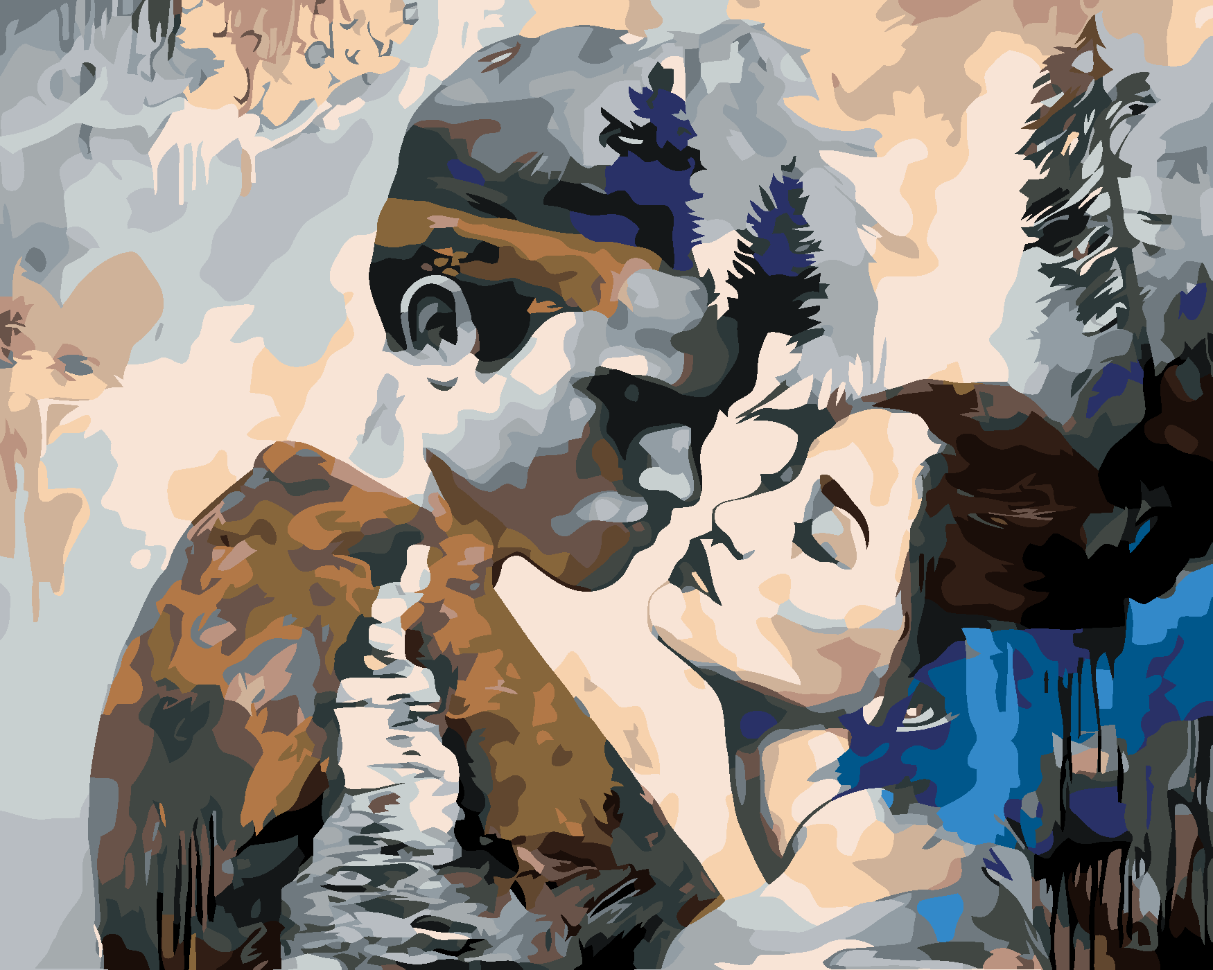 Malování podle čísel - PÁR A PŘÍRODA Rozměr: 80x100 cm, Rámování: vypnuté plátno na rám