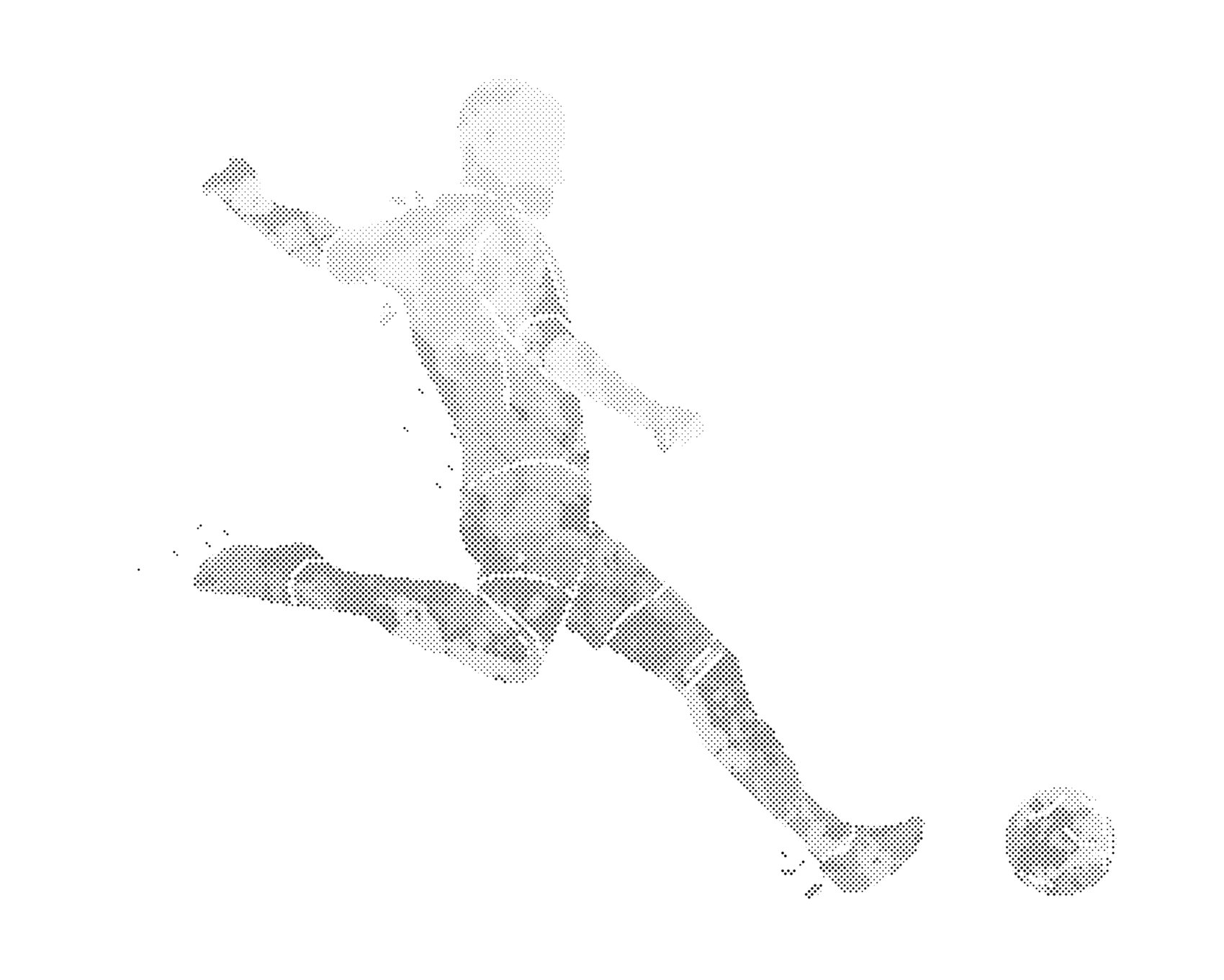 Tečkování - FOTBALISTA Rozměr: 40x50 cm, Rámování: vypnuté plátno na rám