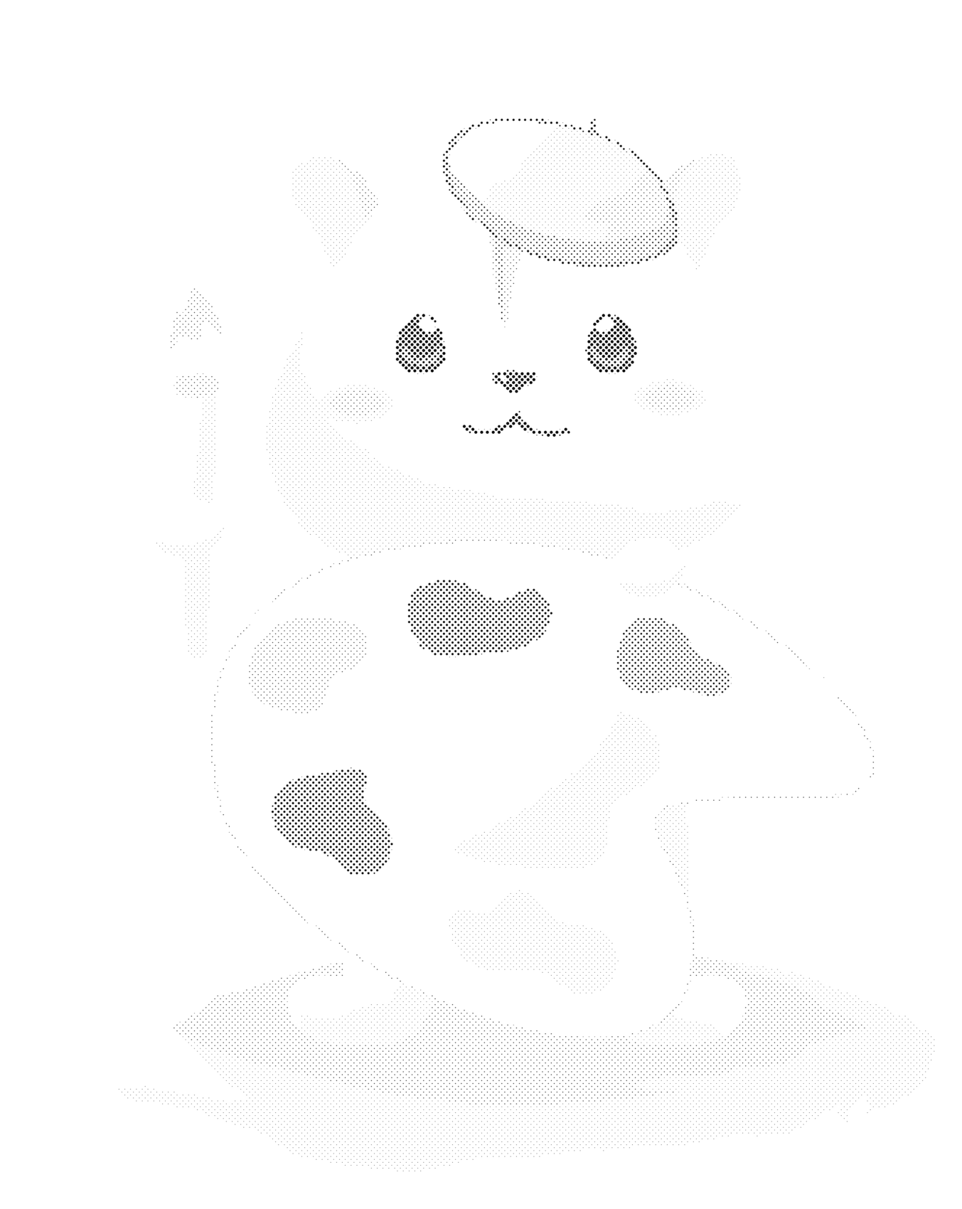 Tečkování - KŘEČEK S PALETOU BAREV Rozměr: 40x50 cm, Rámování: vypnuté plátno na rám