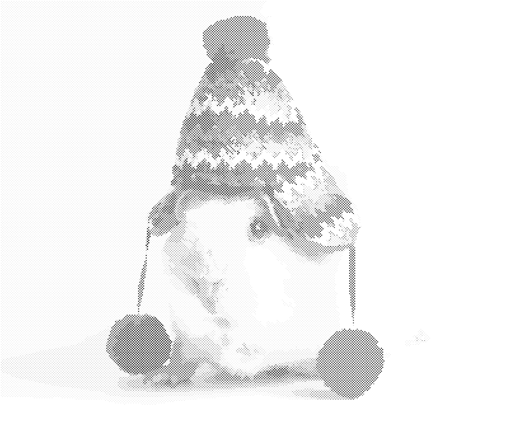 Tečkování - MORČE VE VÁNOČNÍ ČEPICI Rozměr: 40x50 cm, Rámování: vypnuté plátno na rám