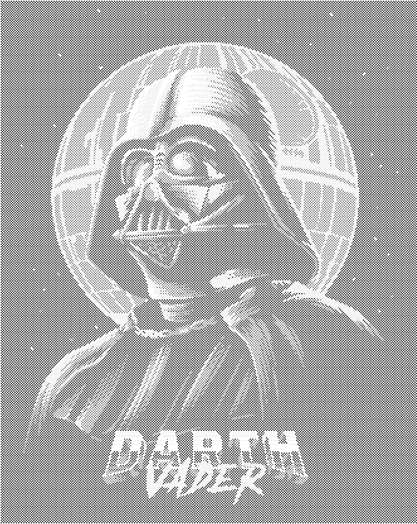 Tečkování - DARTH VADER PŘED HVĚZDOU SMRTI Rozměr: 80x100 cm, Rámování: vypnuté plátno na rám